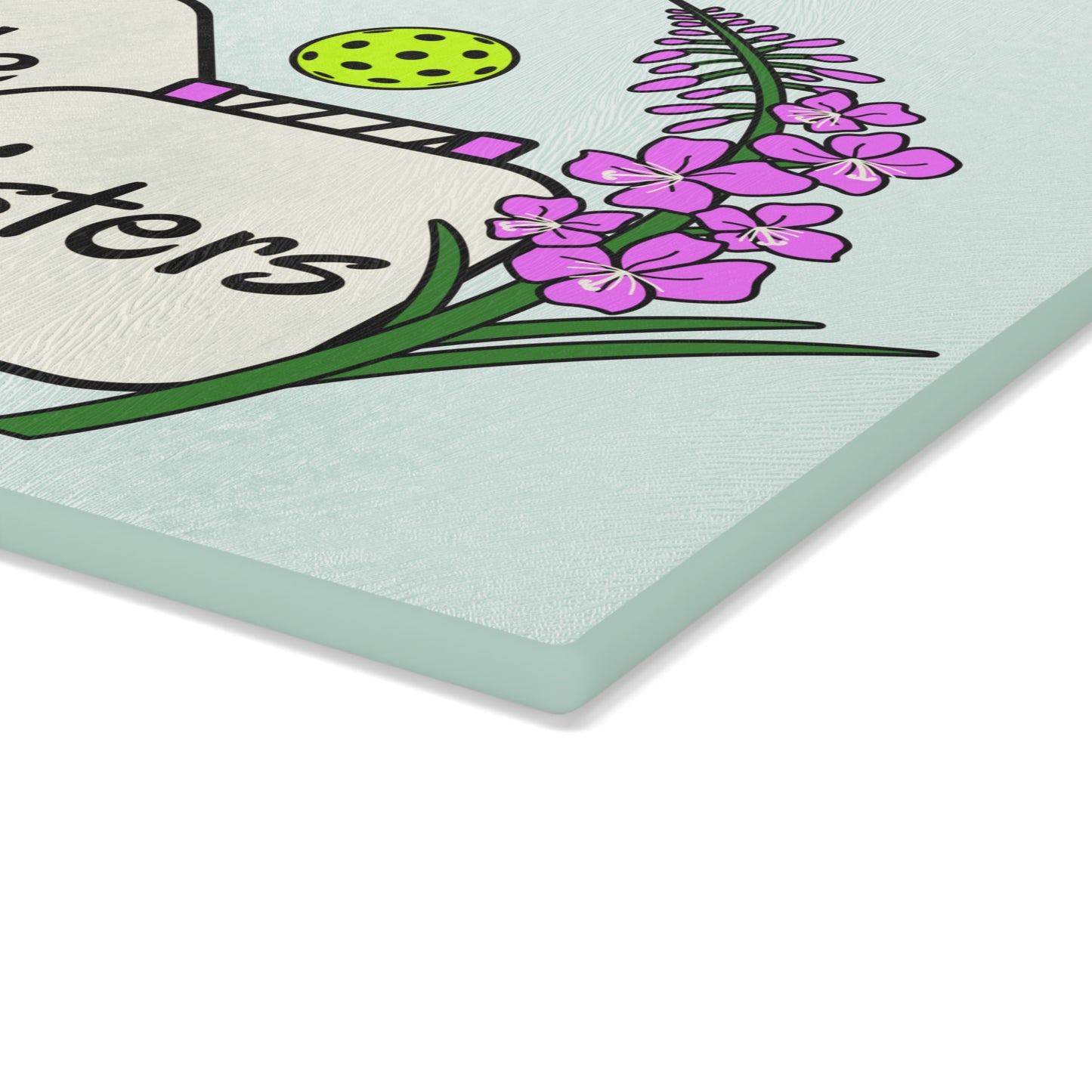 Alaska Pickleball Sisters Glass Cutting Board