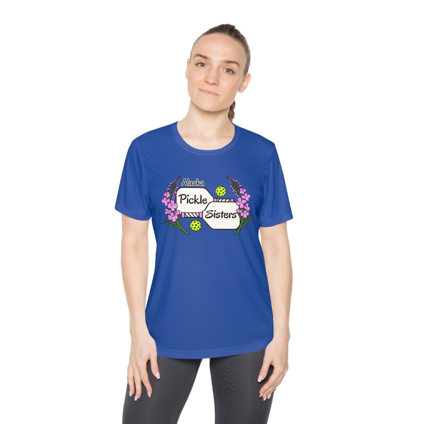 Ladies Pickleball Sister Tee — "Pickle Sisters" Floral Pickleball Shirt