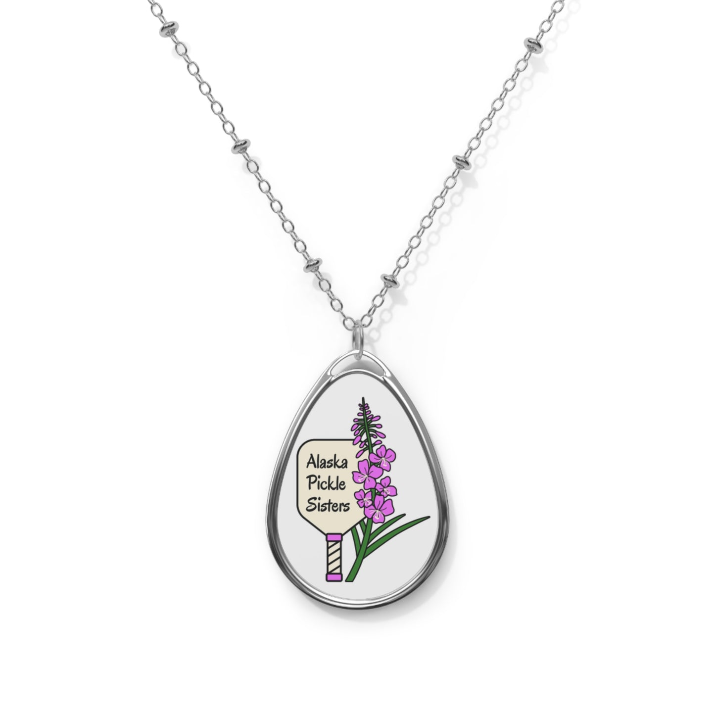 Oval Pickle Sister Necklace