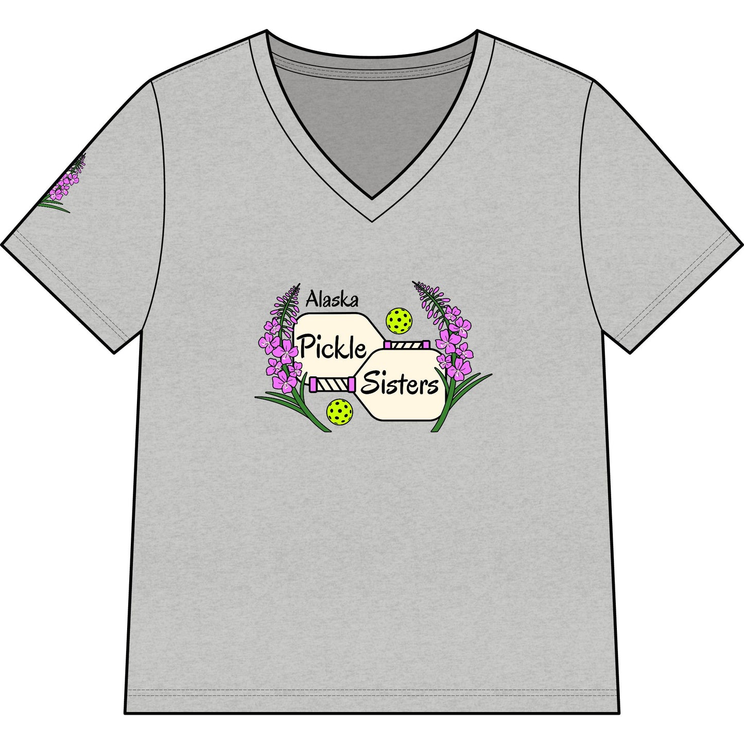 Pickle Sisters V-Neck Tee