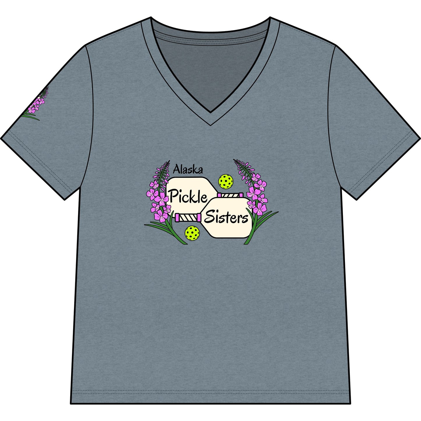 Pickle Sisters V-Neck Tee