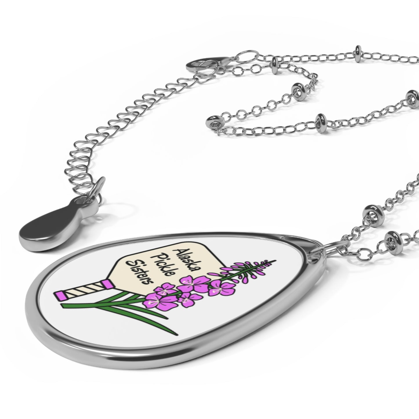 Oval Pickle Sister Necklace