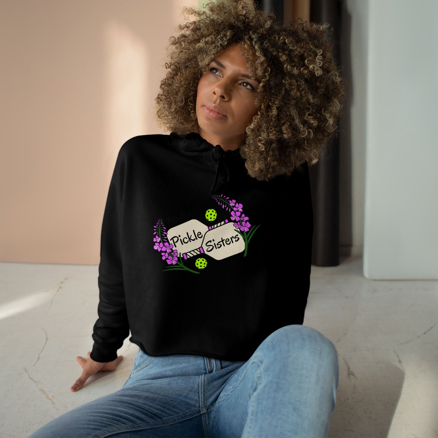Pickle Sisters Crop Hoodie