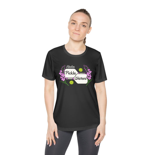 Ladies Pickleball Sister Tee — "Pickle Sisters" Floral Pickleball Shirt
