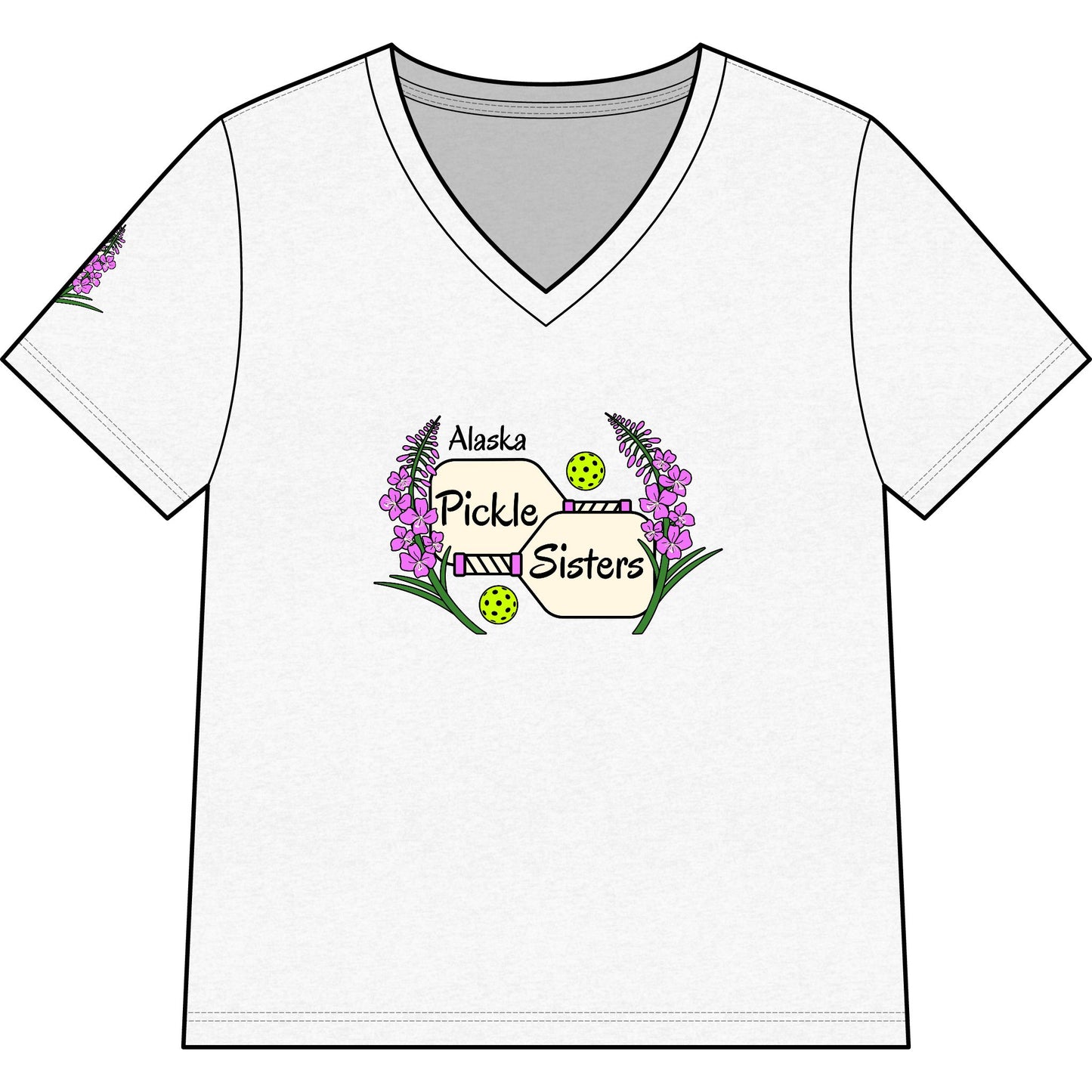 Pickle Sisters V-Neck Tee