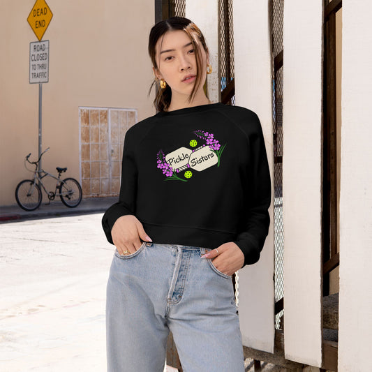 Cropped Pullover — "Babe Sistas" Graphic Fleece