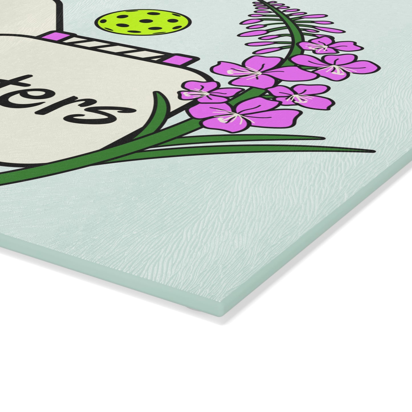 Alaska Pickleball Sisters Glass Cutting Board